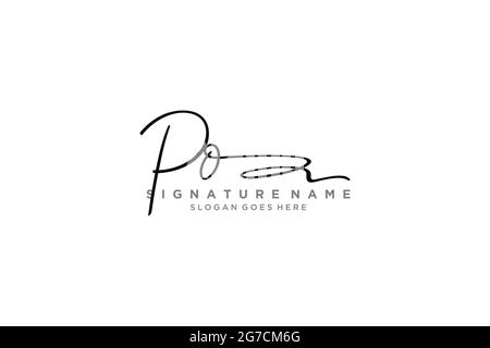 PO Letter Signature Logo Template elegant design logo Sign Symbol template vector icon Stock Vector