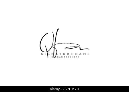 QF Letter Signature Logo Template elegant design logo. Hand drawn ...