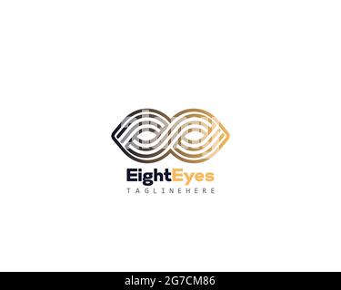 Infinity Eye Logo design can be used as sign, icon or symbol, full layered vector and easy to edit and customize size and color, compatible with almos Stock Vector