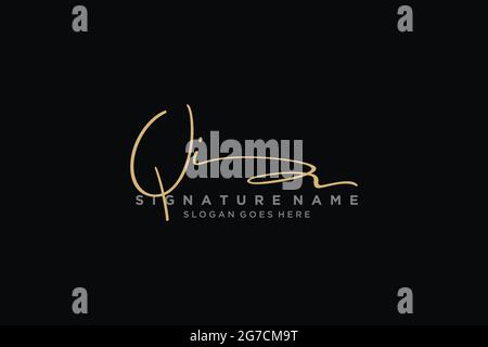 QI Letter Signature Logo Template elegant design logo Sign Symbol template vector icon Stock Vector