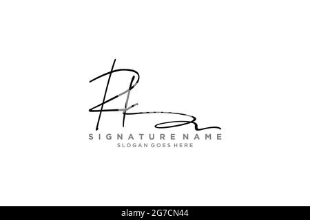 Initial Letter RK Logo - Handwritten Signature Style Logo - Simple ...