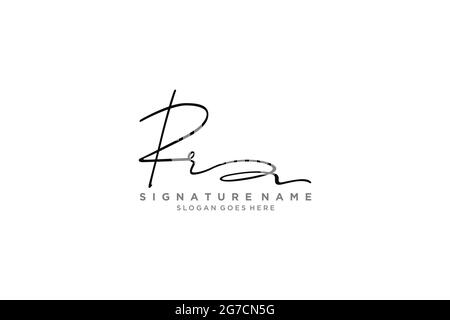 RR Letter Signature Logo Template elegant design logo Sign Symbol template vector icon Stock Vector