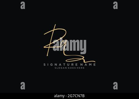 RQ Letter Signature Logo Template elegant design logo Sign Symbol template vector icon Stock Vector