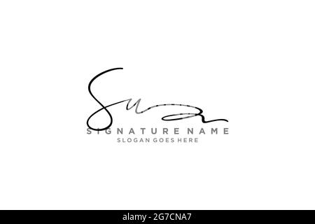 SU Letter Signature Logo Template elegant design logo Sign Symbol template vector icon Stock Vector