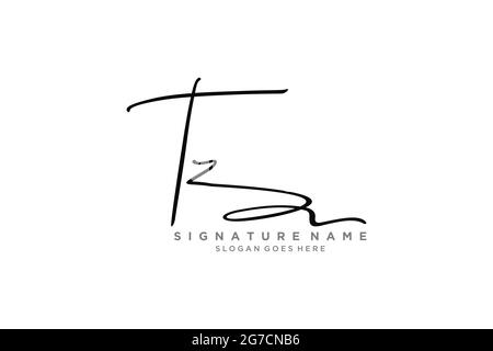 TZ Letter Signature Logo Template elegant design logo Sign Symbol template vector icon Stock Vector