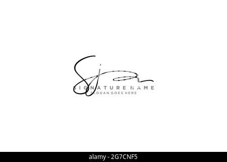 SJ Letter Signature Logo Template elegant design logo Sign Symbol template vector icon Stock Vector