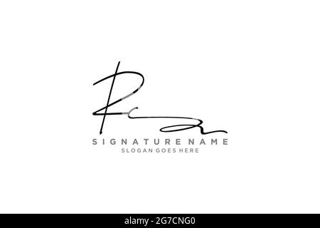 Initial Letter RC Logo - Handwritten Signature Style Logo - Simple ...