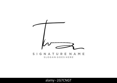 TW Letter Signature Logo Template elegant design logo Sign Symbol template vector icon Stock Vector