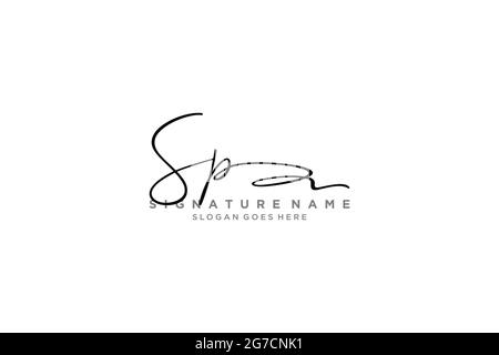 SP Letter Signature Logo Template elegant design logo Sign Symbol template vector icon Stock Vector