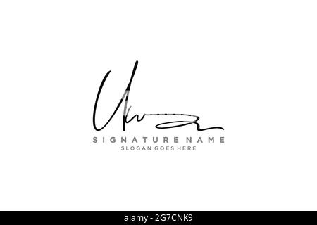 UW Letter Signature Logo Template elegant design logo Sign Symbol template vector icon Stock Vector