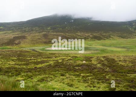 Croleavy Lough, lake in Lergadaghtan mountains part of the Pilgrims Path in Teelin , Co, Donegal, Ireland Stock Photo