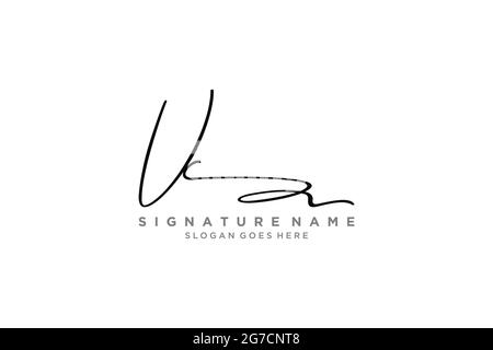 VC Letter Signature Logo Template elegant design logo Sign Symbol template vector icon Stock Vector