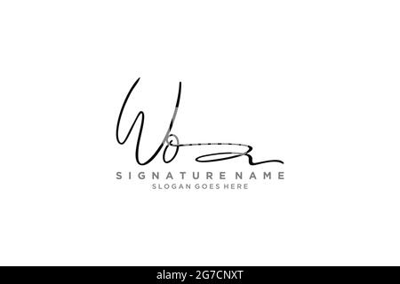 WO Letter Signature Logo Template elegant design logo Sign Symbol template vector icon Stock Vector
