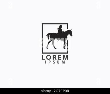 riding horse logo design can be used as sign, icon or symbol, full layered vector and easy to edit and customize size and color, compatible with almos Stock Vector