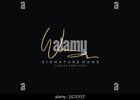 WV Letter Signature Logo Template elegant design logo Sign Symbol template vector icon Stock Vector