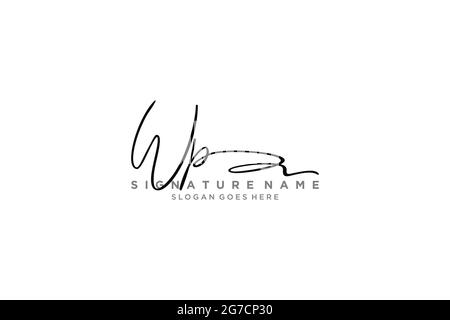 Initial Letter WP Logo - Handwritten Signature Logo - Simple Vector ...