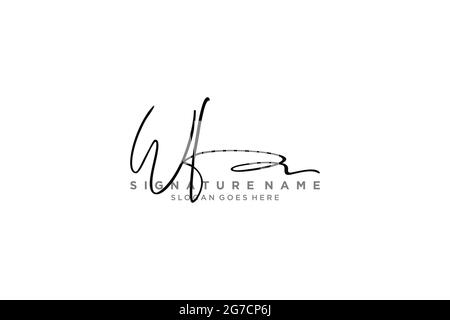 WF Letter Signature Logo Template elegant design logo Sign Symbol template vector icon Stock Vector