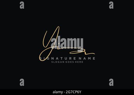 YI Letter Signature Logo Template elegant design logo Sign Symbol template vector icon Stock Vector