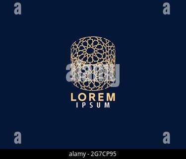 Arabic and Islamic ornament Logo design can be used as sign, icon or symbol, full layered vector and easy to edit and customize size and color, compat Stock Vector