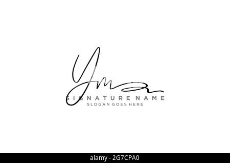 YM Letter Signature Logo Template elegant design logo Sign Symbol template vector icon Stock Vector