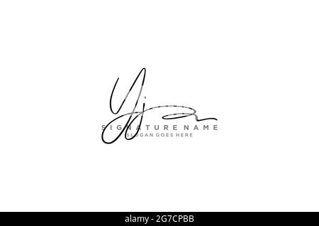 YJ Letter Signature Logo Template elegant design logo Sign Symbol template vector icon Stock Vector