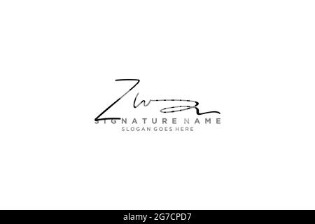 ZW Letter Signature Logo Template elegant design logo Sign Symbol template vector icon Stock Vector