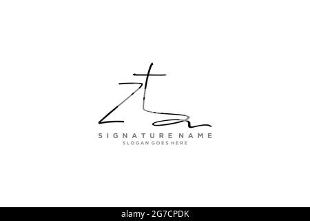 ZT Letter Signature Logo Template elegant design logo Sign Symbol template vector icon Stock Vector