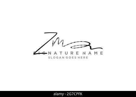 ZM Letter Signature Logo Template elegant design logo Sign Symbol template vector icon Stock Vector