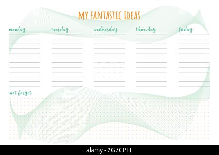 Weekly Planner template vector. Minimal landscape background, To Do list,  goals, notes. Business notebook management, organizer Stock Vector Image &  Art - Alamy