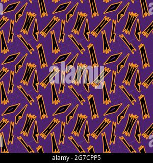 Halloween seamless holiday pattern horrible letters, spider web, black inscription, on a gray background. Vector illustration Stock Vector
