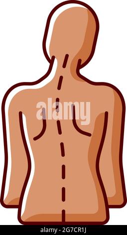 Spinal abnormalities RGB color icon Stock Vector