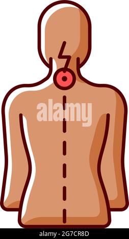 Neck pain RGB color icon Stock Vector