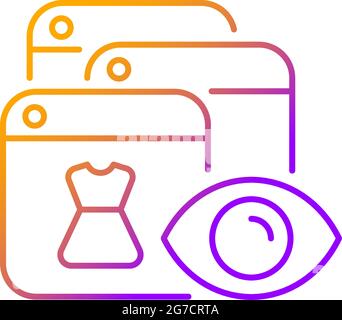 Online behavioral tracking gradient linear vector icon Stock Vector