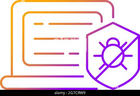 Antivirus software gradient linear vector icon Stock Vector