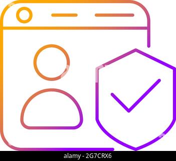 Securing accounts gradient linear vector icon Stock Vector