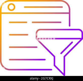 Filter bubble gradient linear vector icon Stock Vector