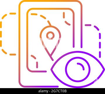 Location tracking gradient linear vector icon Stock Vector