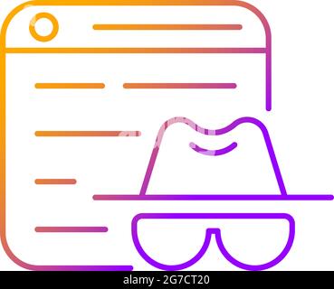 Private browsing gradient linear vector icon Stock Vector