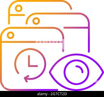 Tracking search history gradient linear vector icon Stock Vector