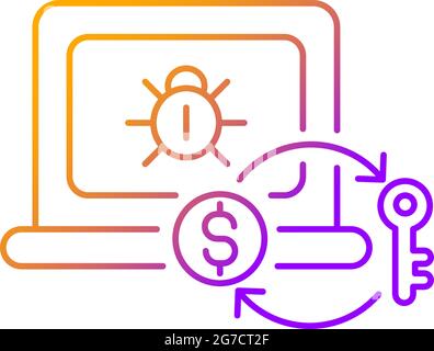 Ransomware gradient linear vector icon Stock Vector