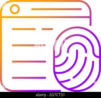 Browser fingerprinting gradient linear vector icon Stock Vector