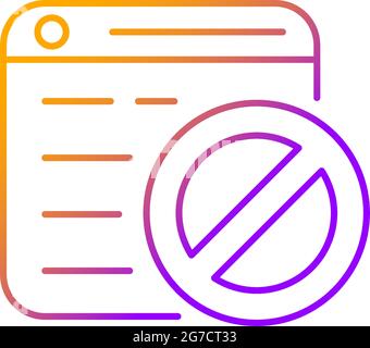 Website blocking gradient linear vector icon Stock Vector
