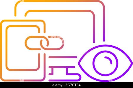 Cross-device tracking gradient linear vector icon Stock Vector