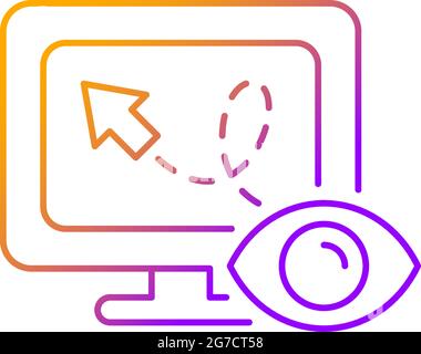 Mouse movement tracking gradient linear vector icon Stock Vector
