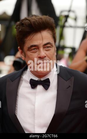 July 12, 2021, CANNES, France: CANNES, FRANCE - JULY 12: Benicio Del Toro attends the ''The French Dispatch'' screening during the 74th annual Cannes Film Festival on July 12, 2021 in Cannes, France. (Credit Image: © Frederick InjimbertZUMA Wire) Stock Photo