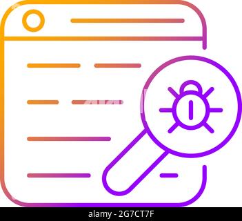 Web bug gradient linear vector icon Stock Vector