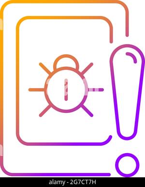 Cell phone bugging gradient linear vector icon Stock Vector