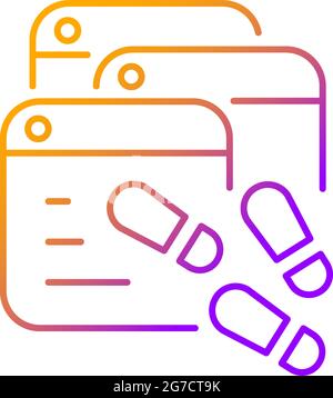 Digital trail gradient linear vector icon Stock Vector