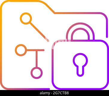 Data encryption gradient linear vector icon Stock Vector