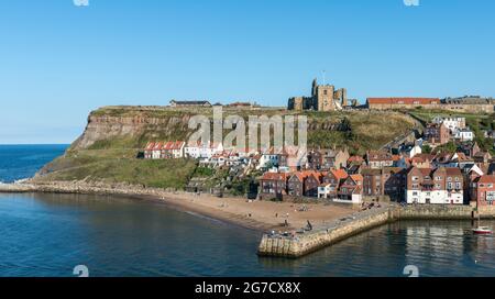 Whitby old town from the Kyber Pass Stock Photo